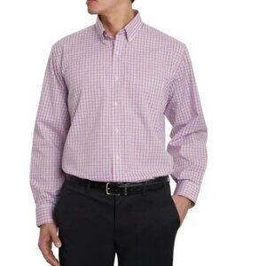 Kirkland Signature Men’s Traditional Fit Red White Check size 16 1/2 x 36/37